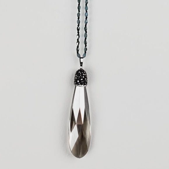 Natasha Couture Jewelry - Natasha Crystal Teardrop Beaded Chain Necklace